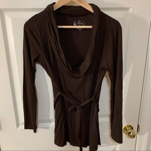 Like New Lucy & Laurel Cowl Neck Tie-waist Tunic